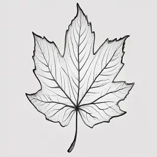 clipart leaf black and white