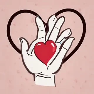 hand heart clipart