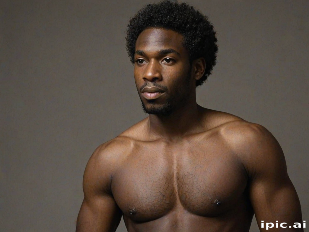 black shirtless man
