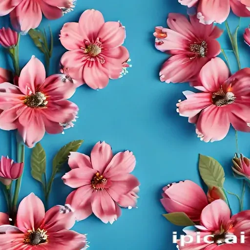 blue background with flowers