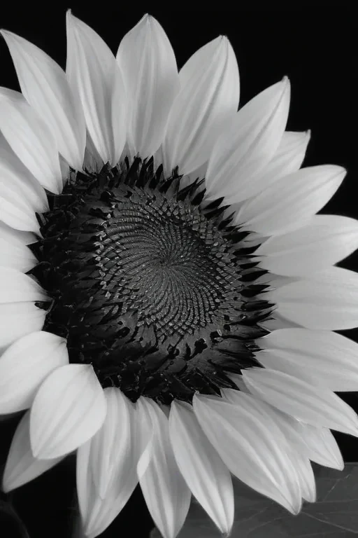 clip art sunflower black and white