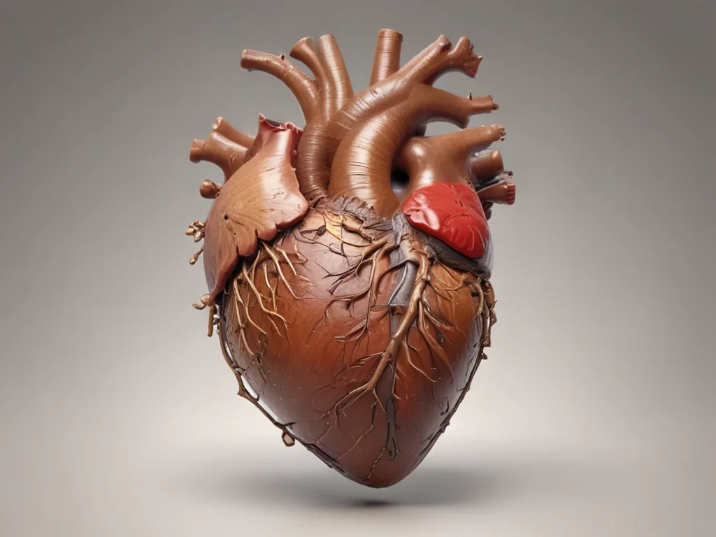 Intricate and Artistic Representation of a Heart with Detailed Anatomy ...