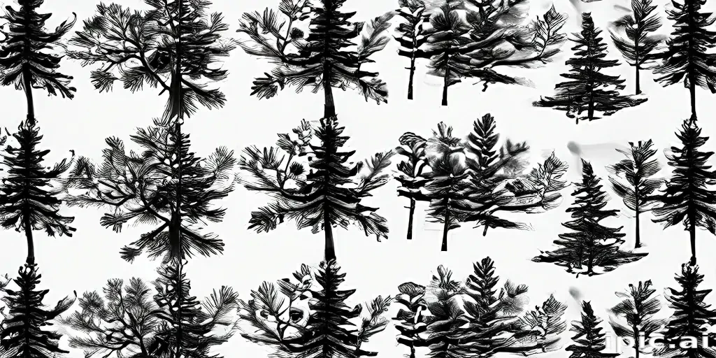 pine tree clip art black and white