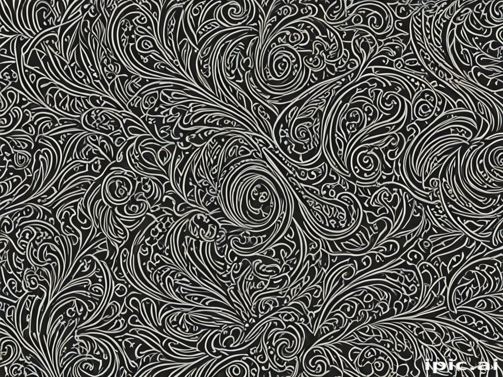 Intricate Black and White Swirling Floral Patterns with Elegant Curves ...