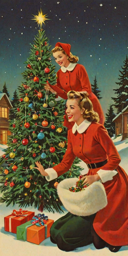 retro christmas image