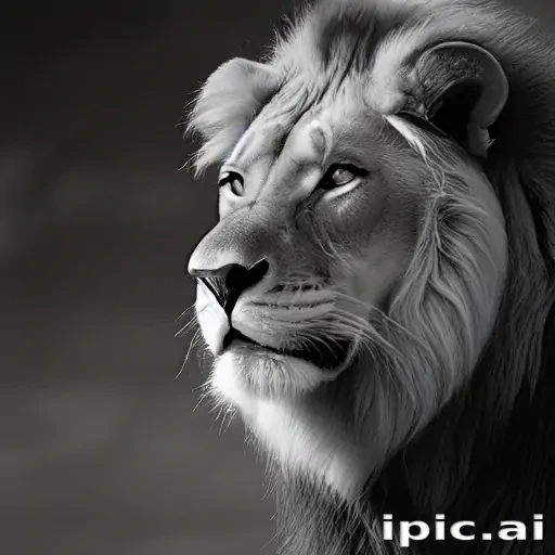 lion black and white
