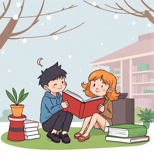 cartoon of reading