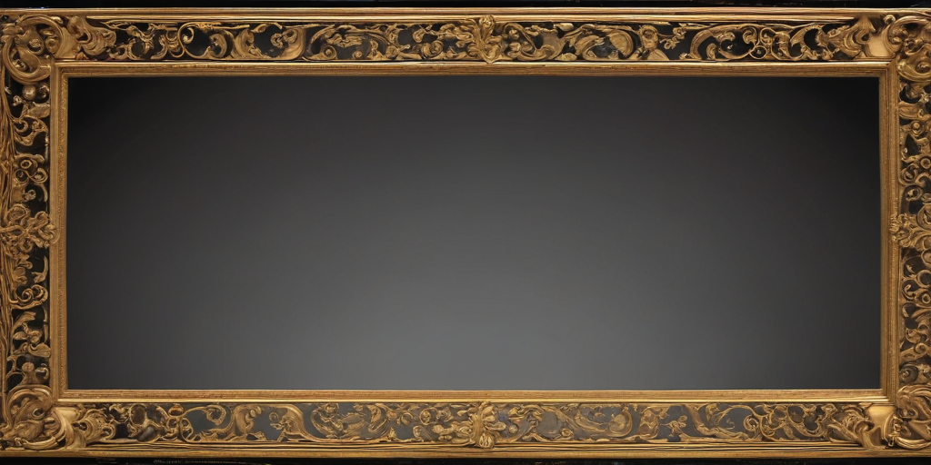 Elegant Golden Frame with Intricate Floral Designs for Artistic Display