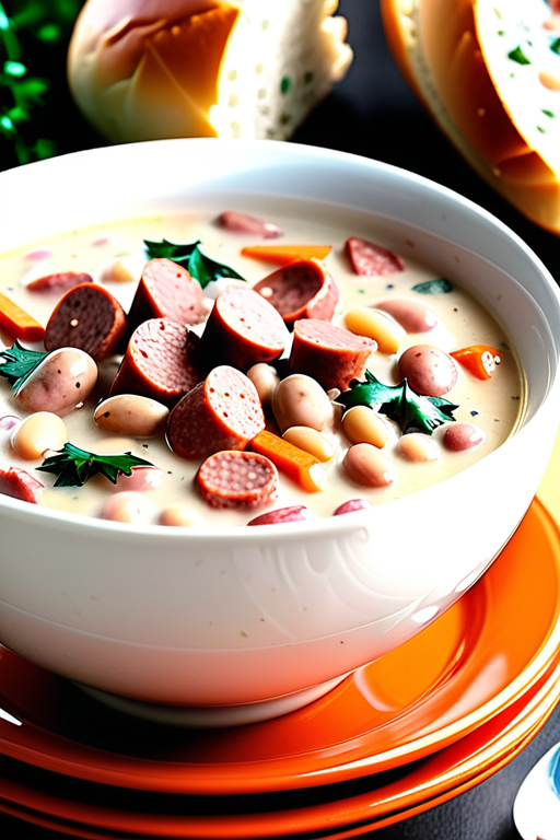 creamy bean soup with kielbasa