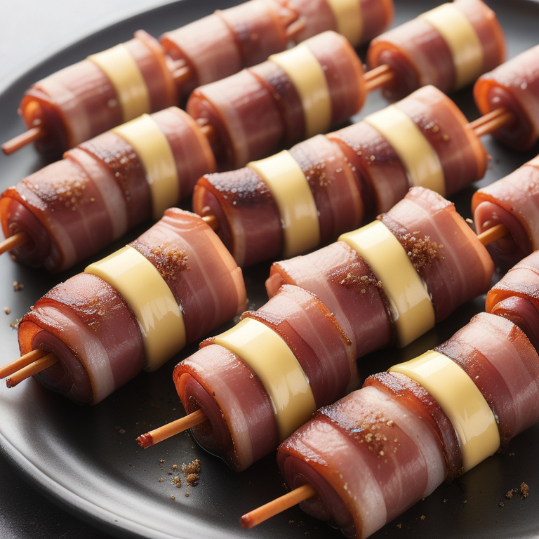 smokies wrapped in bacon with brown sugar and butter