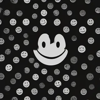 white smiley face black background