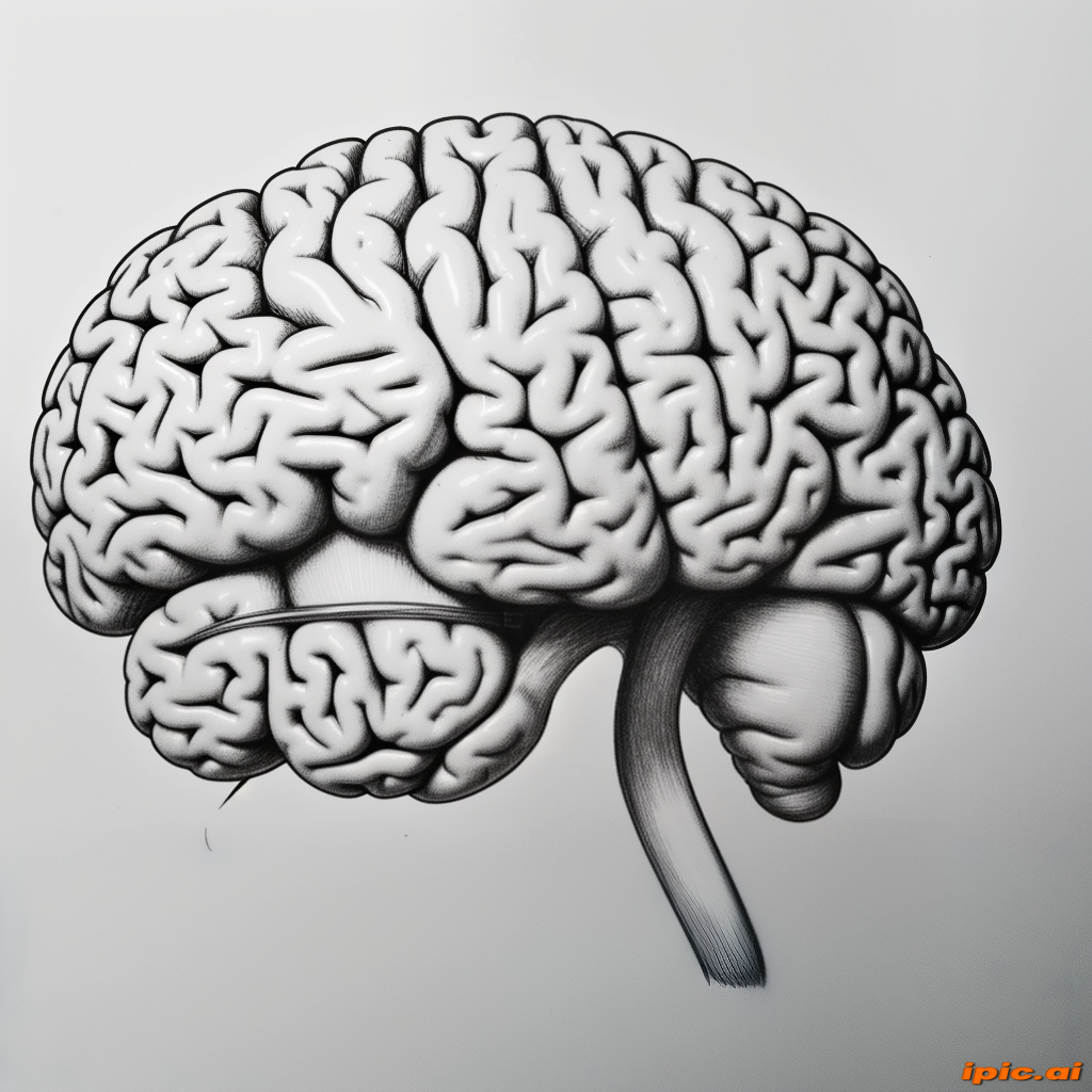 Intricate Illustration of a Human Brain Showcasing Complex Neural ...