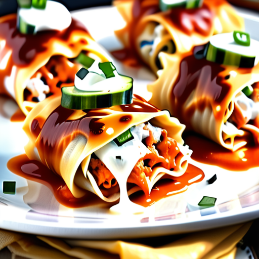 buffalo chicken lasagna roll ups