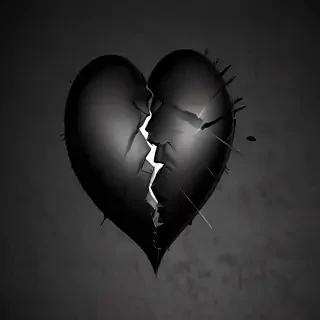broken heart black