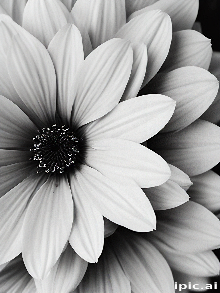 Elegant Black and White Floral Arrangement Showcasing Delicate Petals ...