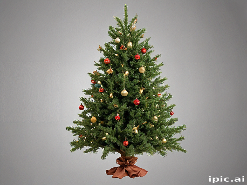 Festively Decorated Christmas Tree with Red and Gold Ornaments for the ...