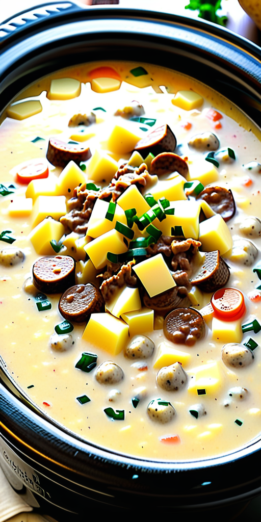 crockpot creamy potato and hamburger soup