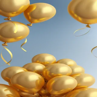gold balloons transparent background