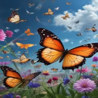 background with butterflies