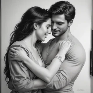 couple drawing poses