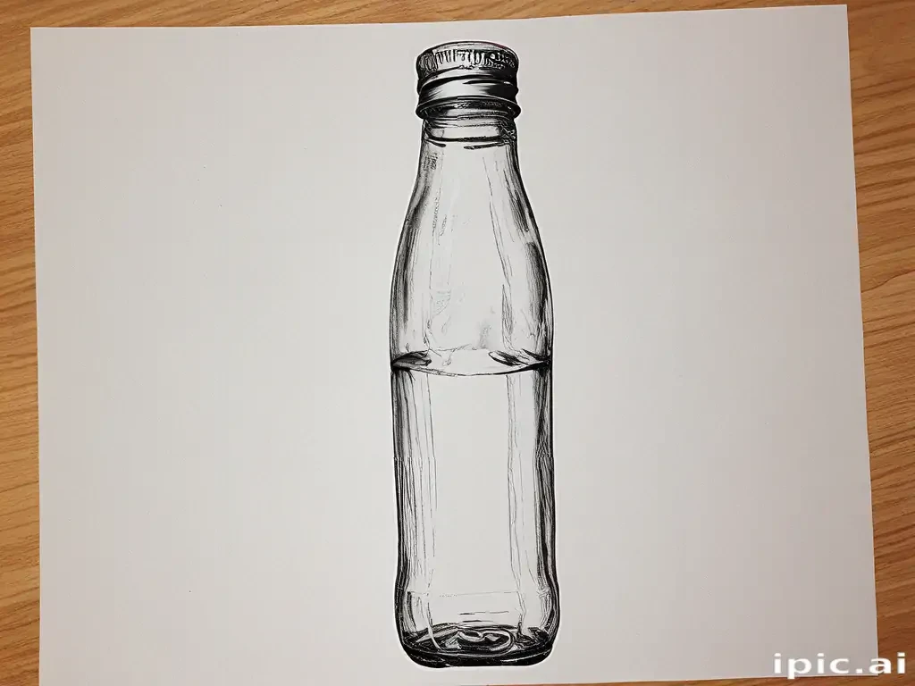water bottle drawing