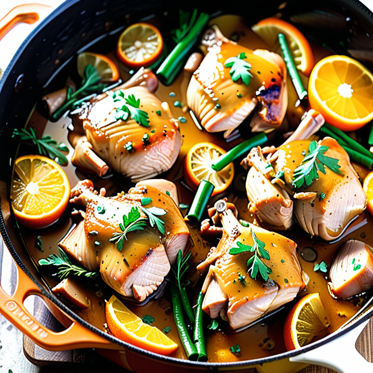 orange wine braised chicken thighs
