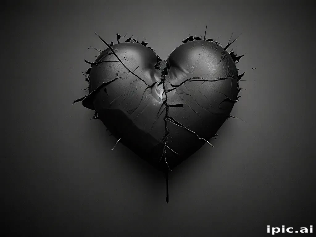 black broken heart