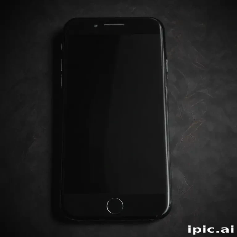 A Sleek Black Smartphone Displaying a Dark Screen on Textured Surface.