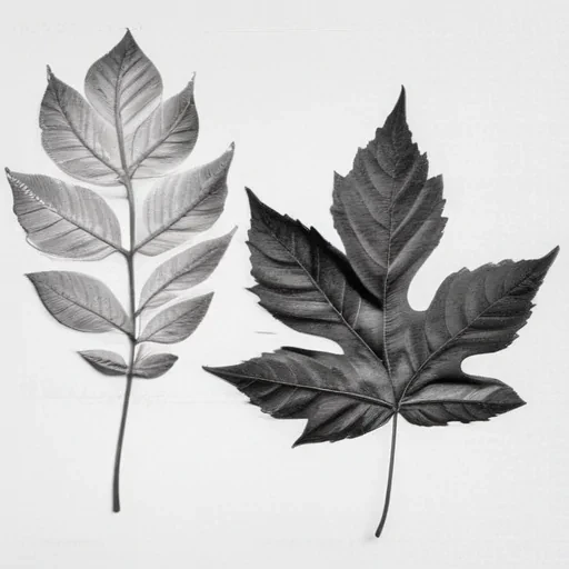 leaves clip art black and white