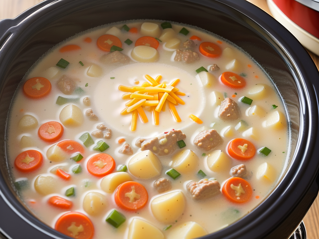 crock pot creamy potato and hamburger soup