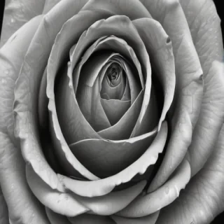 rose drawing black and white