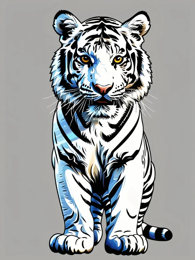 tiger clip art black and white