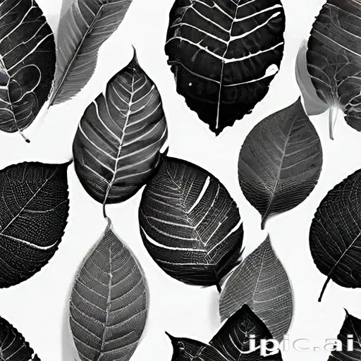leaf white and black