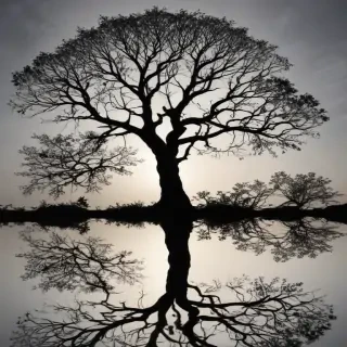transparent tree silhouette