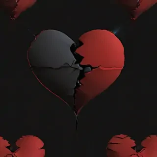 broken heart black background