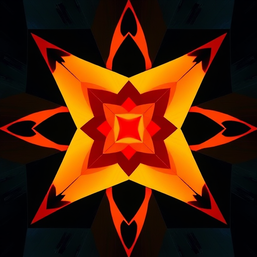 Regenerate the image of an abstract design featuring geometric shapes and lines, taken with a Canon EOS R5, 50mm lens, f/1.8 aperture, ISO 100, with a focus on high contrast and vibrant colors, using a wide-angle view for depth.