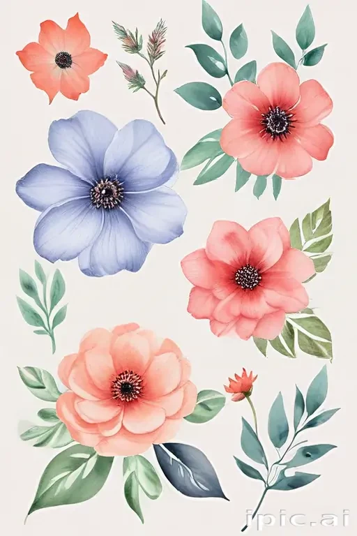clipart watercolor flowers