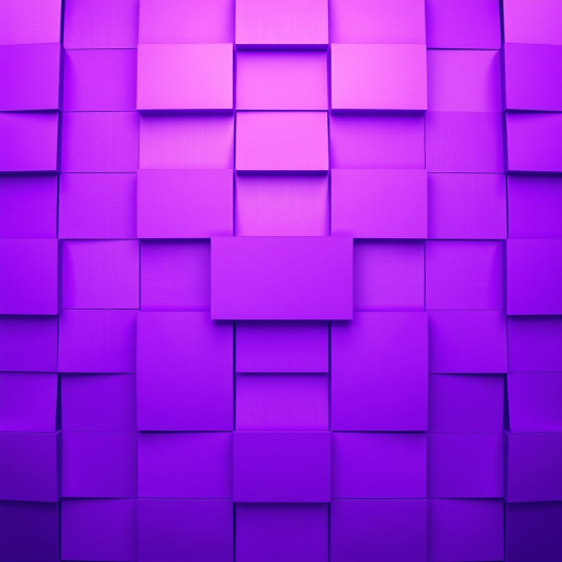 Create a vibrant abstract pattern of overlapping purple squares with varying opacities, captured with a DSLR camera, using a 50mm lens at f/8 aperture, ISO 200, in a top-down view, to enhance clarity and detail.