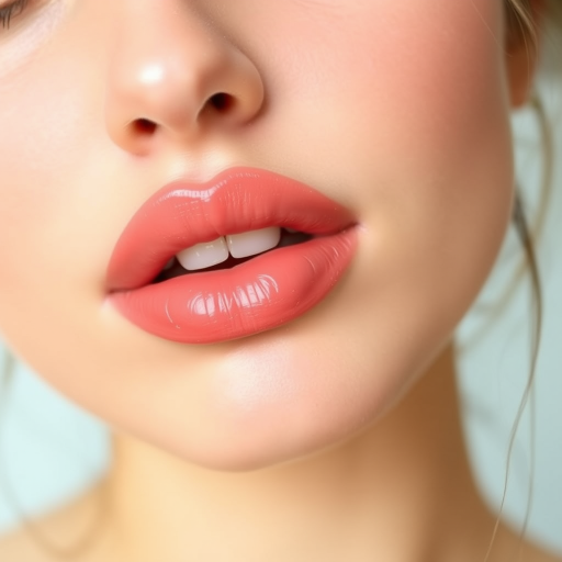 Fresh peachy lips with a sheer tint, embodying a youthful and natural appearance, ideal for everyday wear and no-makeup makeup looks