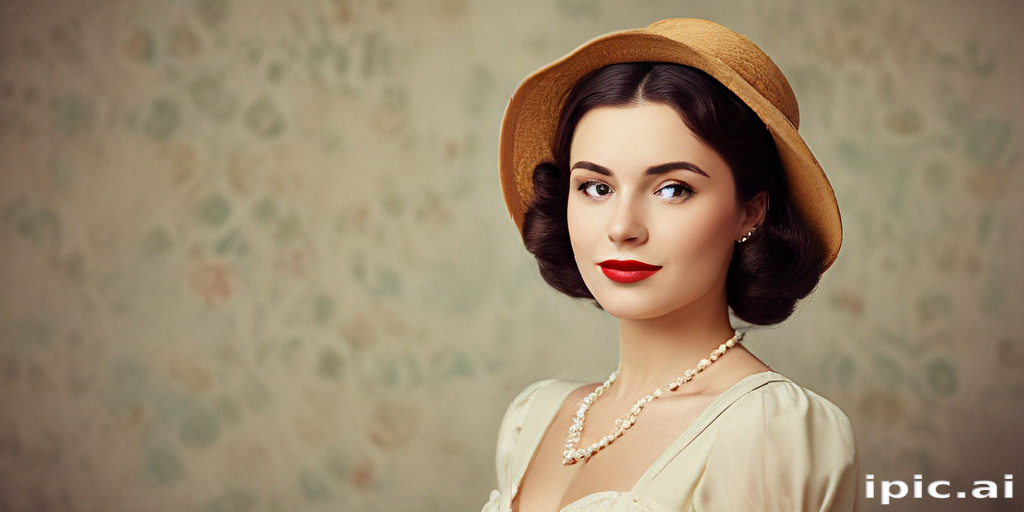Elegant Portrait of a Vintage-Inspired Woman in a Stylish Hat
