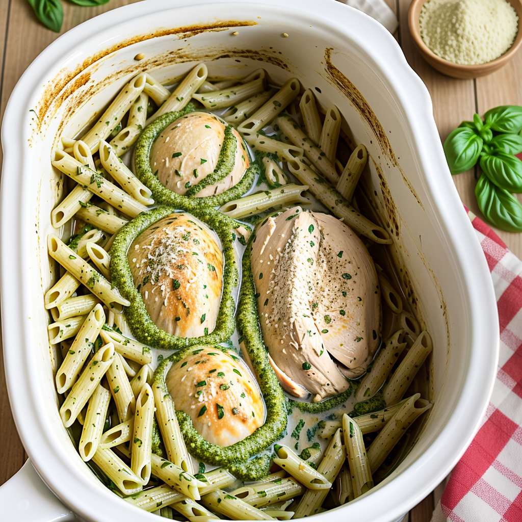 pesto chicken pasta crock pot