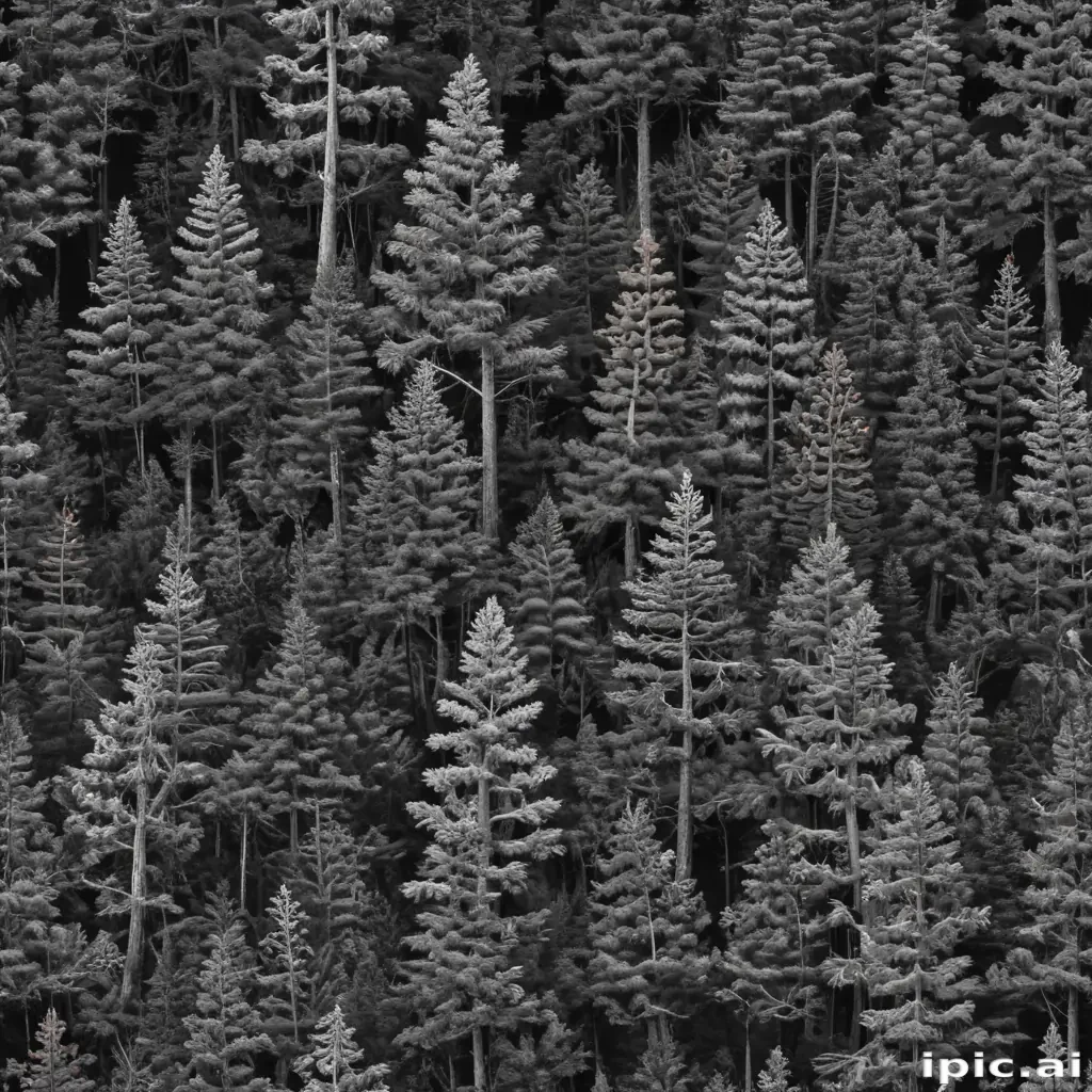 black and white pine tree clipart