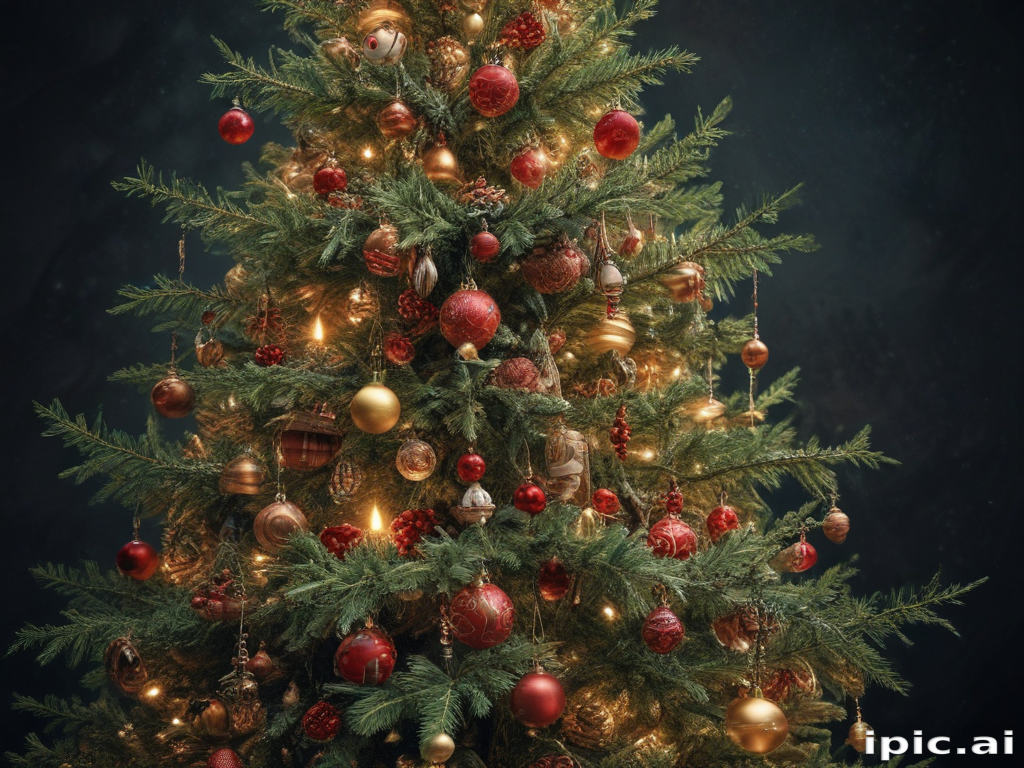 Beautifully Decorated Christmas Tree Adorned with Colorful Ornaments ...