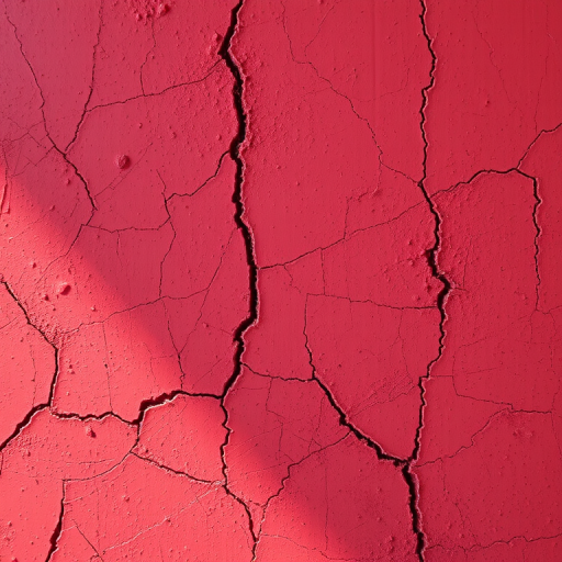 high-resolution texture of cracked red paint on a wall, macro lens, f/8 aperture, 1/125 shutter speed, natural lighting, DSLR camera, top-down view