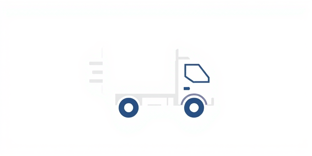 Create a high-resolution image of a simple delivery truck icon with a clean design and minimal colors, using a DSLR camera with a 50mm lens at f/8, ISO 100, and a clean white background for enhanced clarity and focus.