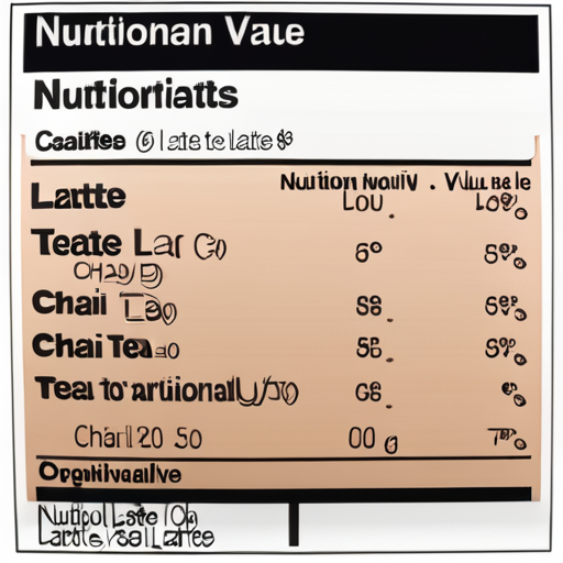 chai tea latte nutritional value