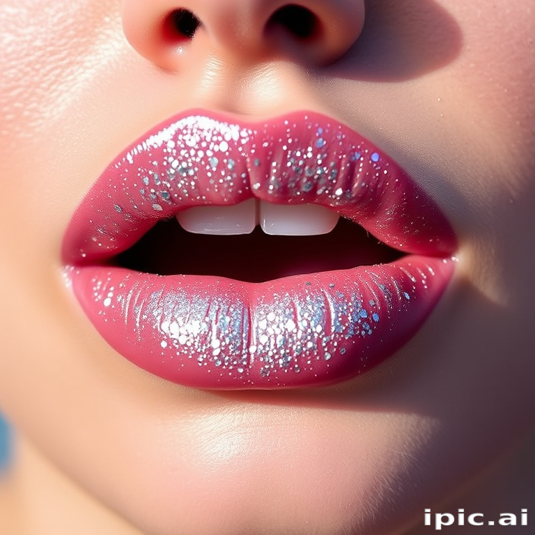 Ethereal "Starlight Silver" lip topper adds a celestial touch to any lip color with its fine, reflective particles, creating a mesmerizing, twinkling effect
