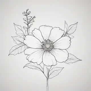 simple flower line art