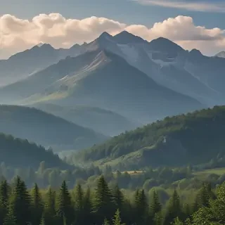 mountainous background