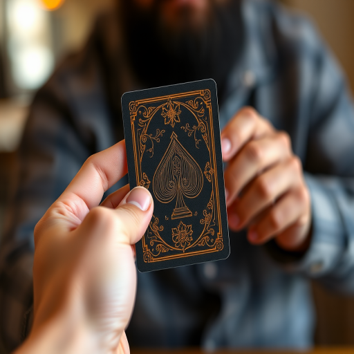 holding card
